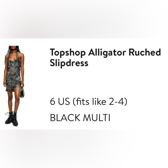 Top Shop Alligator Ruched Slip Dress - Picture 3 of 3